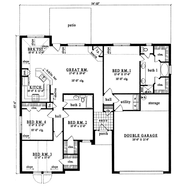 Traditional Floor Plan - Main Floor Plan #42-253
