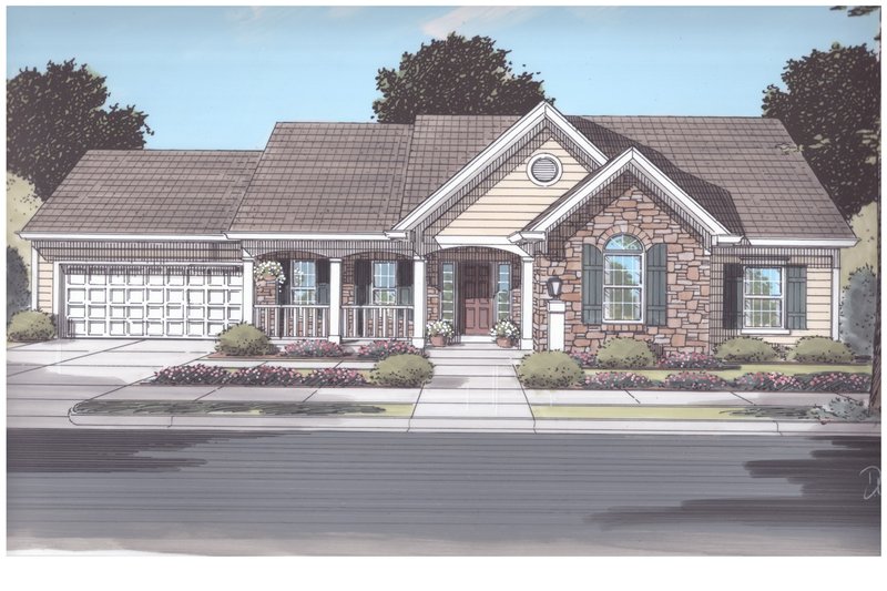 Home Plan - Country Exterior - Front Elevation Plan #46-895