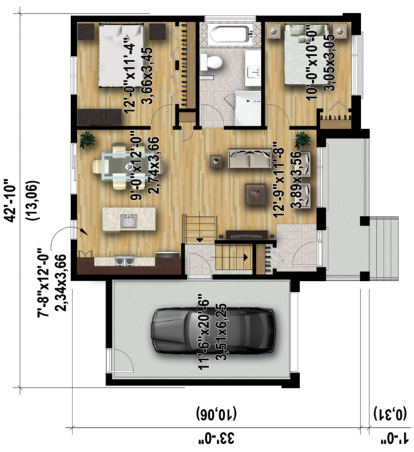 Contemporary Floor Plan - Main Floor Plan #25-4590