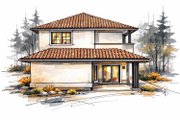 Mediterranean Style House Plan - 2 Beds 2.5 Baths 1529 Sq/Ft Plan #1101-62 Exterior 