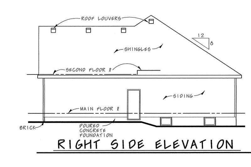 Dream House Plan - Exterior - Other Elevation 1 for Traditional House Plan #20-2371 - 3 bed, 2 bath