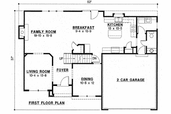 Floor Plan - Main Floor for European House Plan #67-742 - 4 bed, 3.5 bath