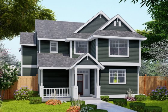Exterior - Front Elevation for Craftsman House Plan #53-482 - 4 bed, 2.5 bath