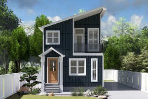 Exterior - Front Elevation 3 for Modern House Plan #1060-213 - 2 bed, 2.5 bath