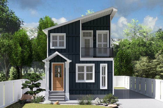 Exterior - Front Elevation 3 for Modern House Plan #1060-213 - 2 bed, 2.5 bath