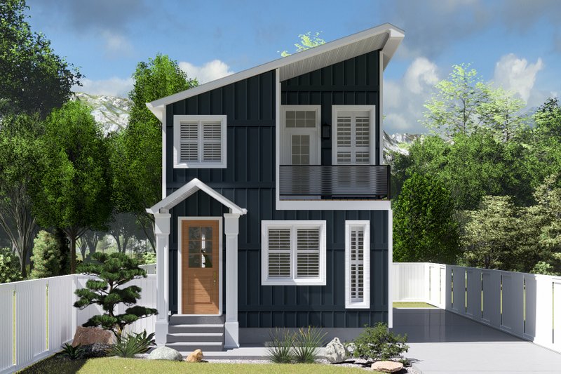 House Design - Exterior - Front Elevation 3 for Modern House Plan #1060-213 - 2 bed, 2.5 bath