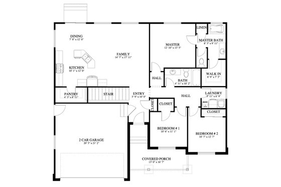 Floor Plan - Main Floor for Traditional House Plan #1060-196 - 3 bed, 2 bath