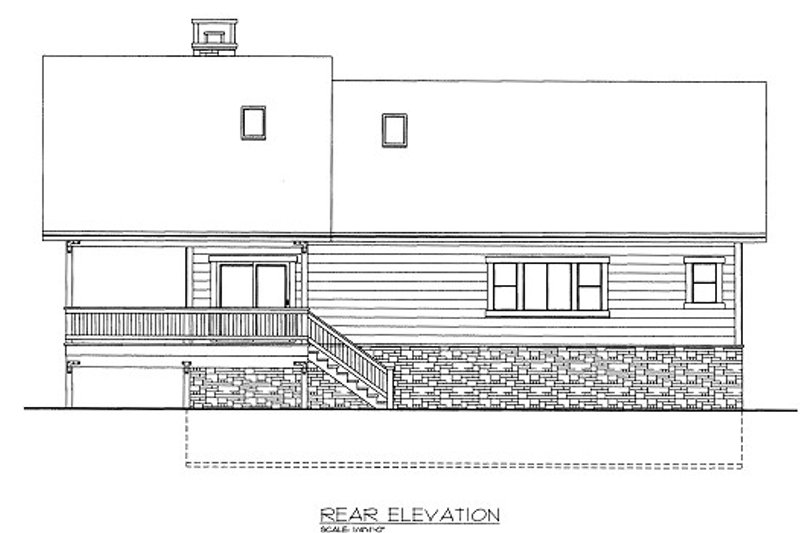 Architectural House Design - Exterior - Rear Elevation for Log House Plan #117-679 - 3 bed, 2 bath