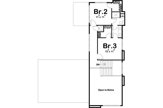 Floor Plan - Upper Floor for Contemporary House Plan #455-209 - 3 bed, 2.5 bath