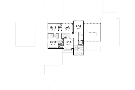 Floor Plan - Upper Floor for Modern House Plan #455-520 - 5 bed, 4.5 bath