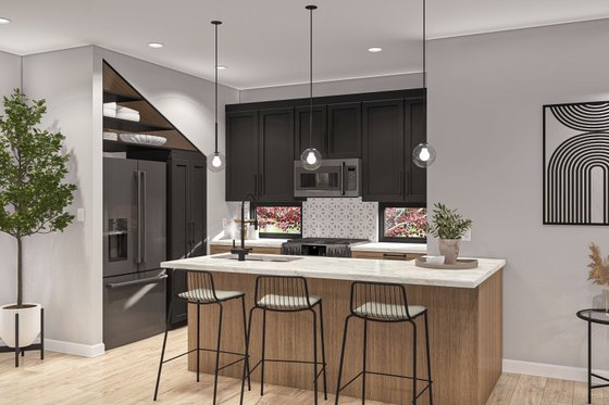 Interior - Kitchen for Barndominium House Plan #455-501 - 1 bed, 1 bath