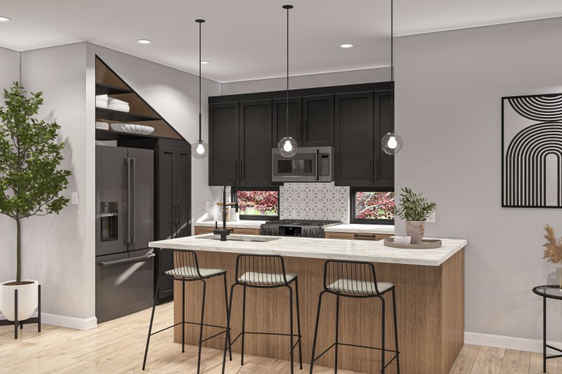 Architectural House Design - Interior - Kitchen for Barndominium House Plan #455-501 - 1 bed, 1 bath