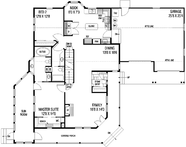 House Plan Design - Country Floor Plan - Main Floor Plan #60-618