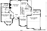 European Style House Plan - 4 Beds 3.5 Baths 2403 Sq/Ft Plan #46-119 