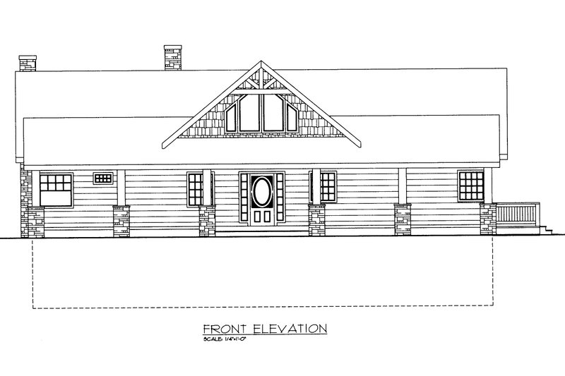 House Blueprint - Exterior - Front Elevation 3 for Craftsman House Plan #117-1098 - 3 bed, 2.5 bath
