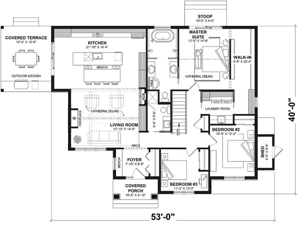 European Floor Plan - Main Floor Plan #23-2845