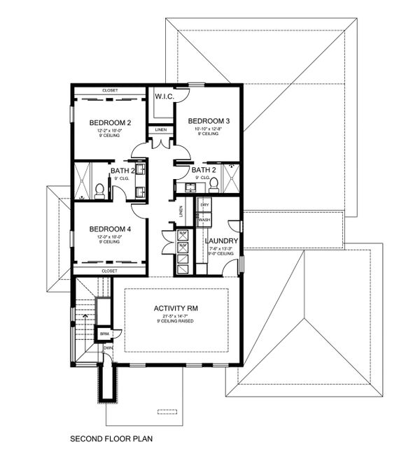 Architectural House Design - Contemporary Floor Plan - Upper Floor Plan #1058-180