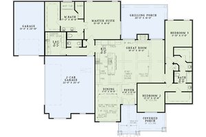 Floor Plan - Main Floor for European House Plan #17-2536 - 3 bed, 2.5 bath