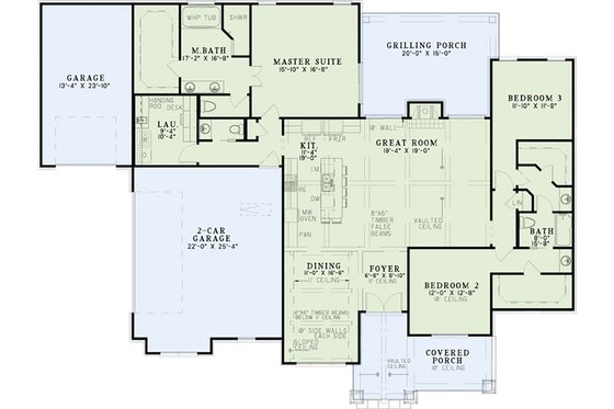Floor Plan - Main Floor for European House Plan #17-2536 - 3 bed, 2.5 bath