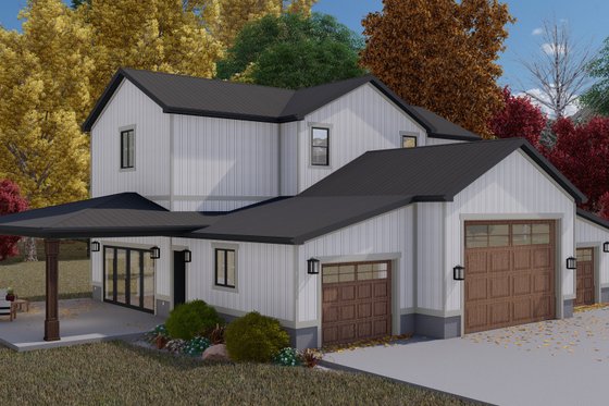 Exterior - Front Elevation 4 for Farmhouse House Plan #1060-118 - 2 bed, 2.5 bath