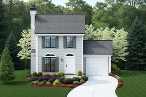 Colonial Exterior - Front Elevation Plan #30-219