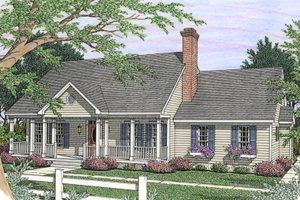 Southern Exterior - Front Elevation Plan #406-217