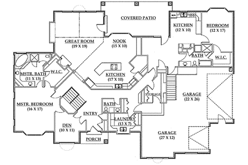 Dream House Plan - Floor Plan - Main Floor for Traditional House Plan #5-167 - 5 bed, 3.5 bath