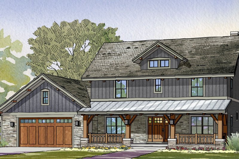 Dream House Plan - Craftsman Exterior - Front Elevation Plan #901-123