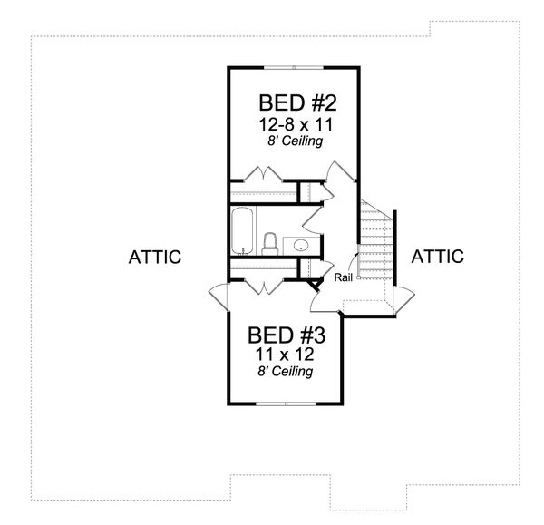 Architectural House Design - Cottage Floor Plan - Upper Floor Plan #513-2079