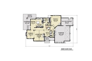 Floor Plan - Main Floor for Cottage House Plan #1070-107 - 3 bed, 3.5 bath