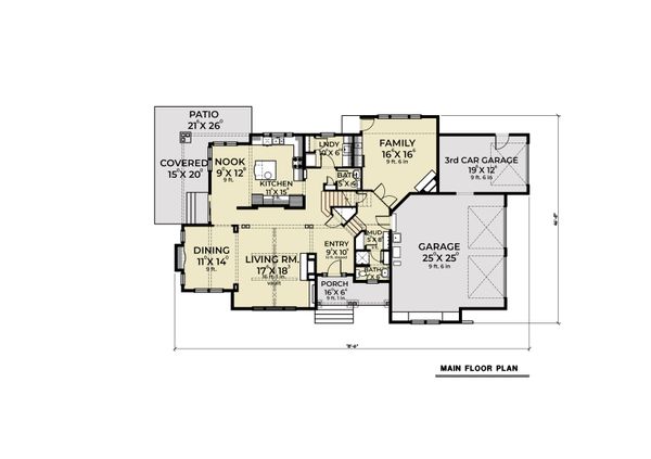 House Blueprint - Cottage Floor Plan - Main Floor Plan #1070-107