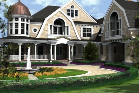 Exterior - Front Elevation 1 for Traditional House Plan #132-216 - 4 bed, 6 bath