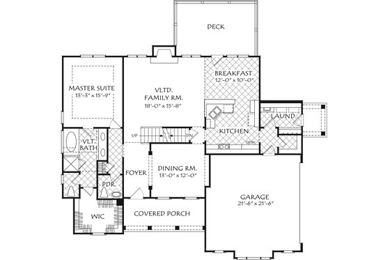 Floor Plan - Main Floor for Farmhouse House Plan #927-1004 - 3 bed, 2.5 bath