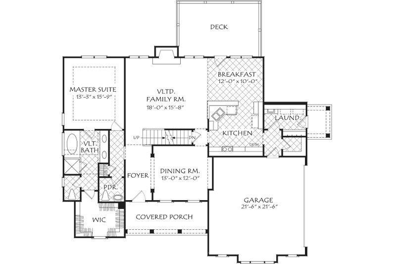 Architectural House Design - Floor Plan - Main Floor for Farmhouse House Plan #927-1004 - 3 bed, 2.5 bath