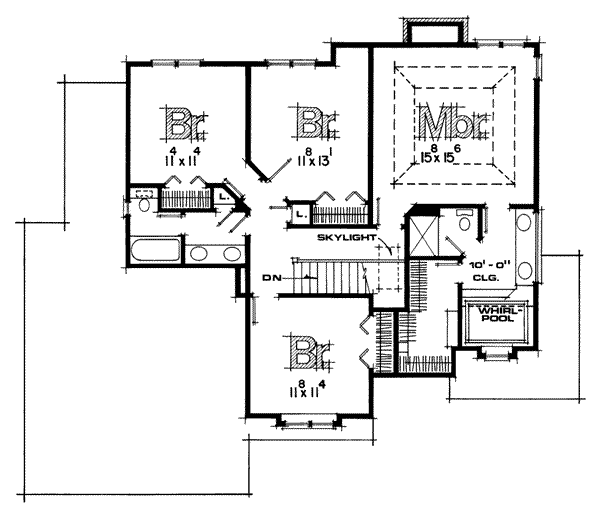 Traditional Style House Plan - 4 Beds 2.5 Baths 2478 Sq/Ft Plan #20-896 ...