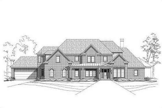 Exterior - Front Elevation for European House Plan #411-294 - 4 bed, 4.5 bath