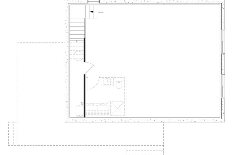 Architectural House Design - Floor Plan - Lower Floor for Cottage House Plan #23-2887 - 2 bed, 1 bath