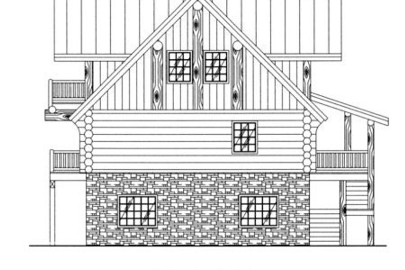 Architectural House Design - Exterior - Rear Elevation for Log House Plan #117-127 - 2 bed, 2 bath