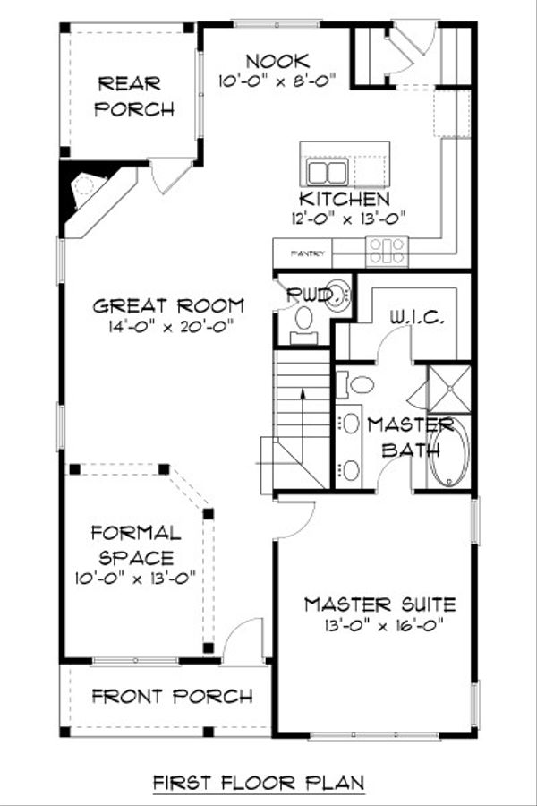 Craftsman Floor Plan - Main Floor Plan #413-872