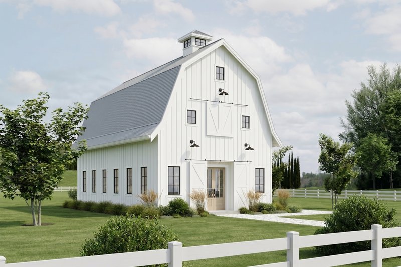 Architectural House Design - Exterior - Front Elevation 3 for Barndominium House Plan #1114-123 - 1 bed, 1 bath