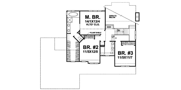 Traditional Floor Plan - Upper Floor Plan #50-278