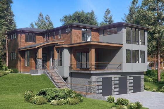 Exterior - Other Elevation 6 for Contemporary House Plan #1066-62 - 4 bed, 3.5 bath