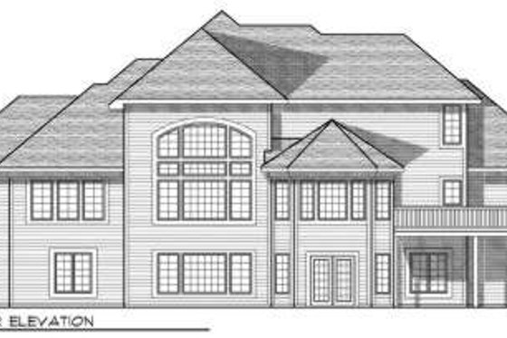 Exterior - Rear Elevation for Traditional House Plan #70-694 - 3 bed, 3.5 bath