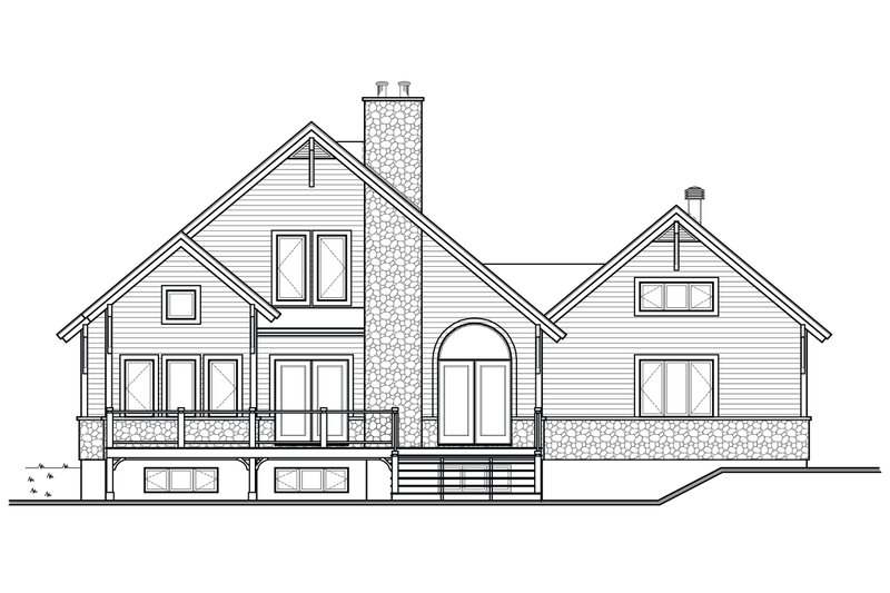 Home Plan - Rear View - 1900 square foot Cottage