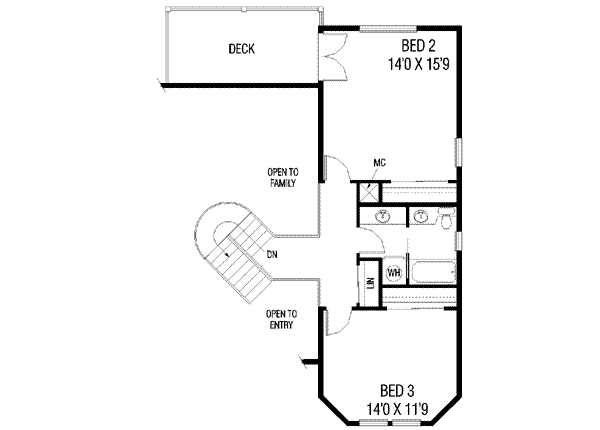 Farmhouse Floor Plan - Upper Floor Plan #60-130