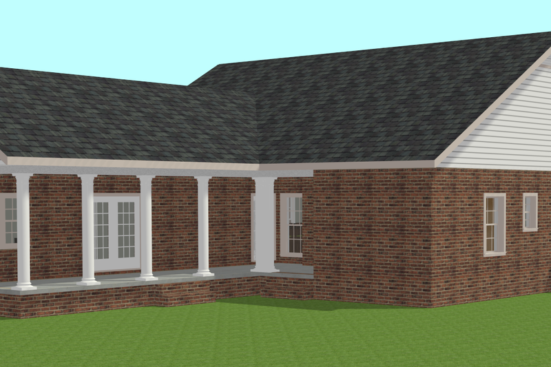 Home Plan - Exterior - Rear Elevation for Country House Plan #44-196 - 3 bed, 2 bath