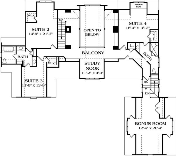 Architectural House Design - Craftsman Floor Plan - Upper Floor Plan #453-19