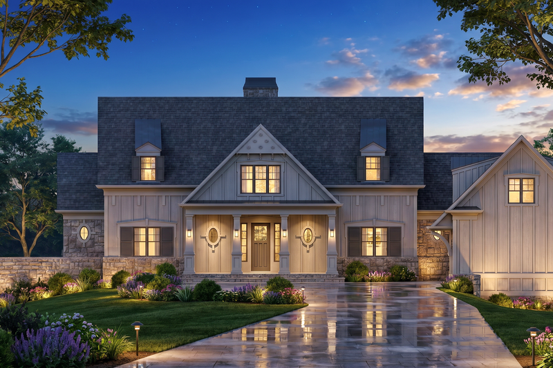 Dream House Plan - Exterior - Front Elevation 4 for European House Plan #119-336 - 4 bed, 4.5 bath