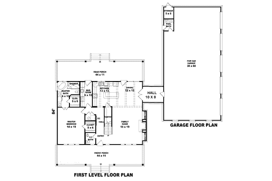 Floor Plan - Main Floor for Country House Plan #81-13710 - 3 bed, 3.5 bath