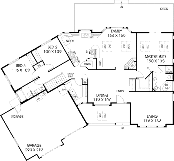 Traditional Floor Plan - Main Floor Plan #60-237